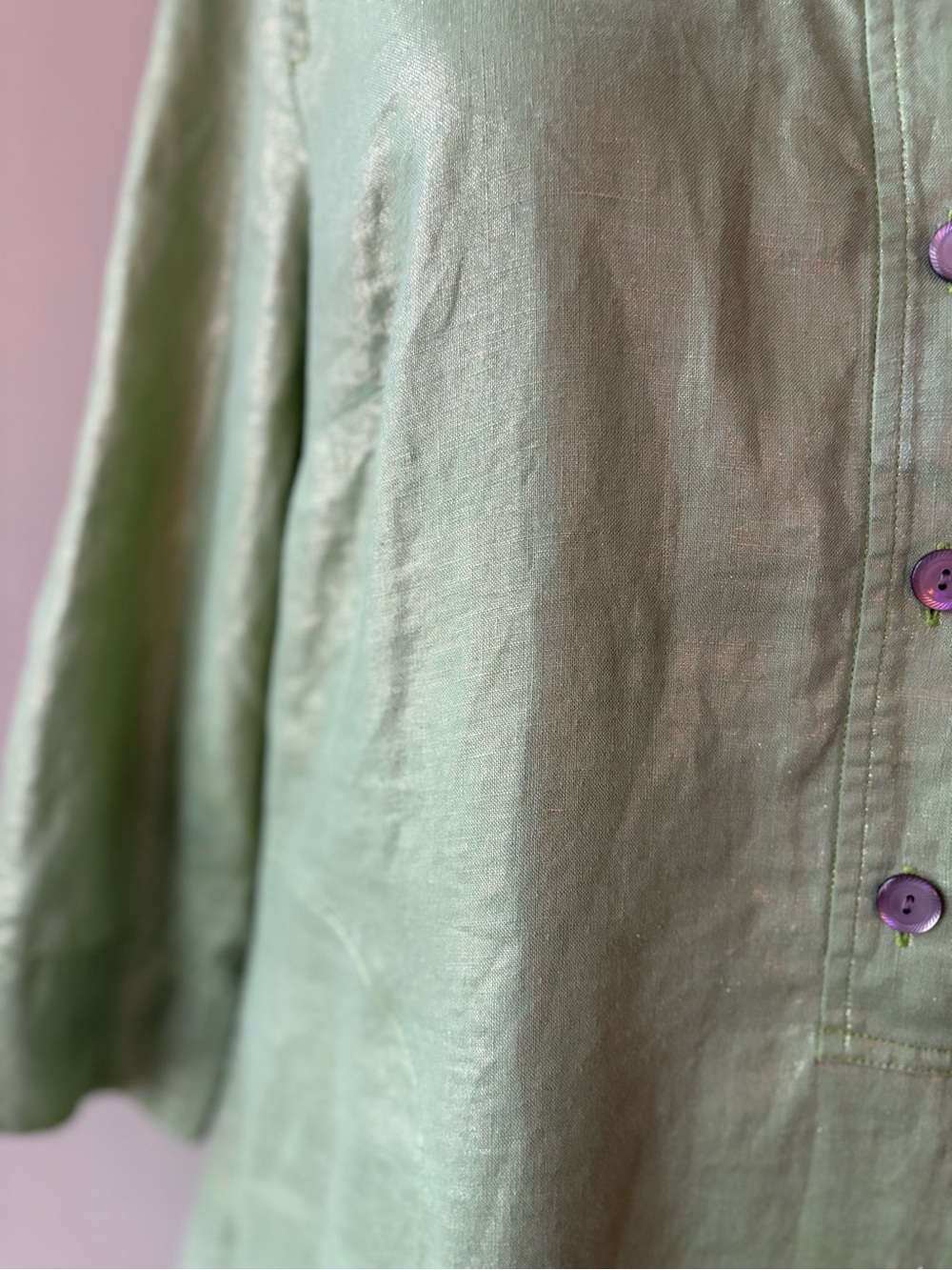 Jones New York Light Green Tunic Top Sz 10 classy monochrome - Picture 7 of 13